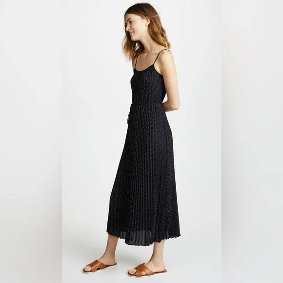 NWT $395 Vince Polka Dot Pleated Cami Dress